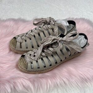 Rebecca Minkoff Cream Espadrilles with Woven Design